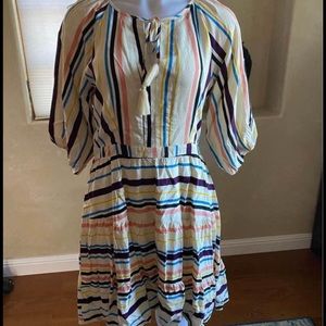 New Lost + Wonder boutique colorful striped summer spring dress sz Medium